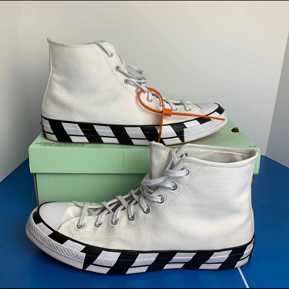 Men’s Off White x Converse Chuck 70 ‘White’ Size 13 Men 15 Women Authentic EUC - Picture 2 of 8